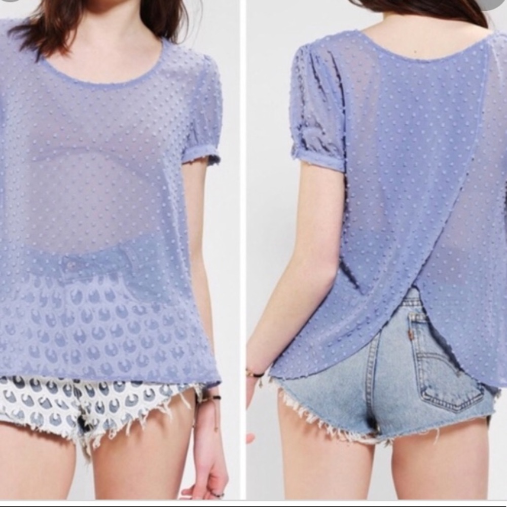 Urban Outfitters - Semi Sheer Tulip Back Blouse